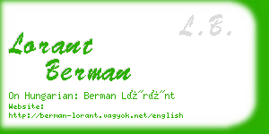 lorant berman business card